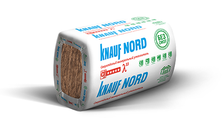 Утеплитель минеральная вата KNAUF NORD TS033 Aquastatik 50*600*1250 (0.45м3; 9м2)