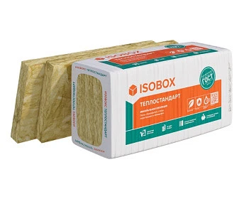 Утеплитель минеральная вата Изобокс Теплостандарт P 40 1200*610*50 (12 плит, 0.4392м3, 8.784м2)