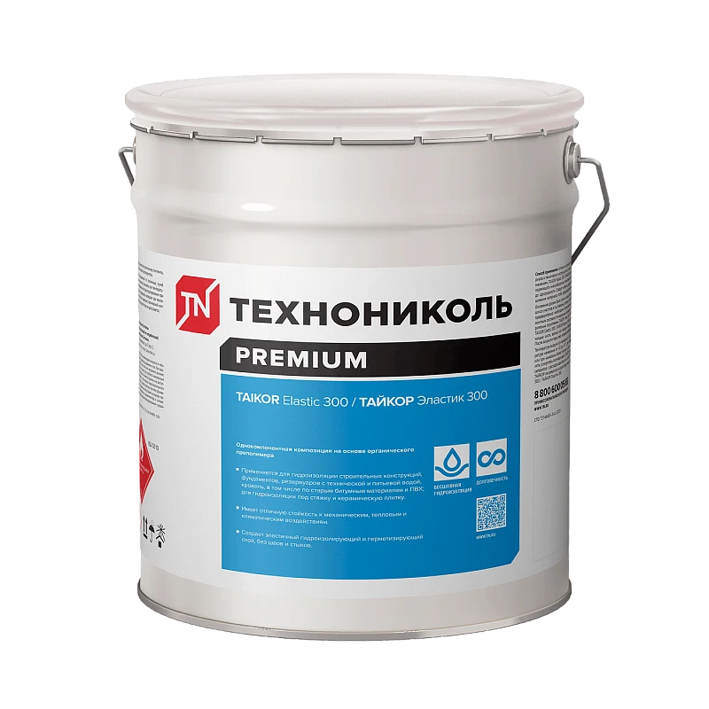 TAIKOR Elastic 300. Однокомпонентная полиуретановая композиция для гидроизоляции (серый) (24 кг) купить во Владивостоке