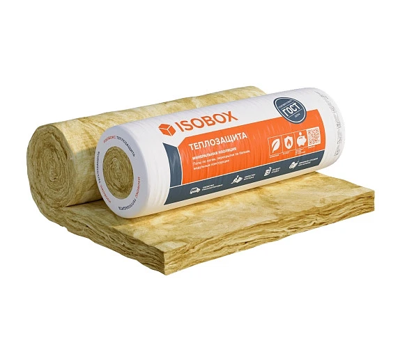 Утеплитель минеральная вата Изобокс Теплозащита R 44 8200*1220*100 (1 рул, 1м3, 10м2) купить во Владивостоке
