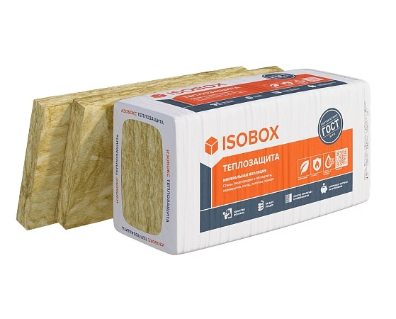 Утеплитель минеральная вата Изобокс Теплозащита P 38 1200*610*100 (6 плит, 0.4392м3, 4.392м2) купить во Владивостоке
