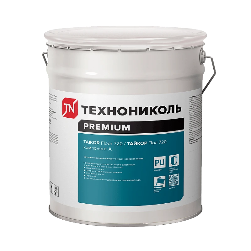 TAIKOR Floor 720. Двухкомпонентный полиуретановый наливной состав. RAL 7004. Компонент А (20.2 кг) купить во Владивостоке